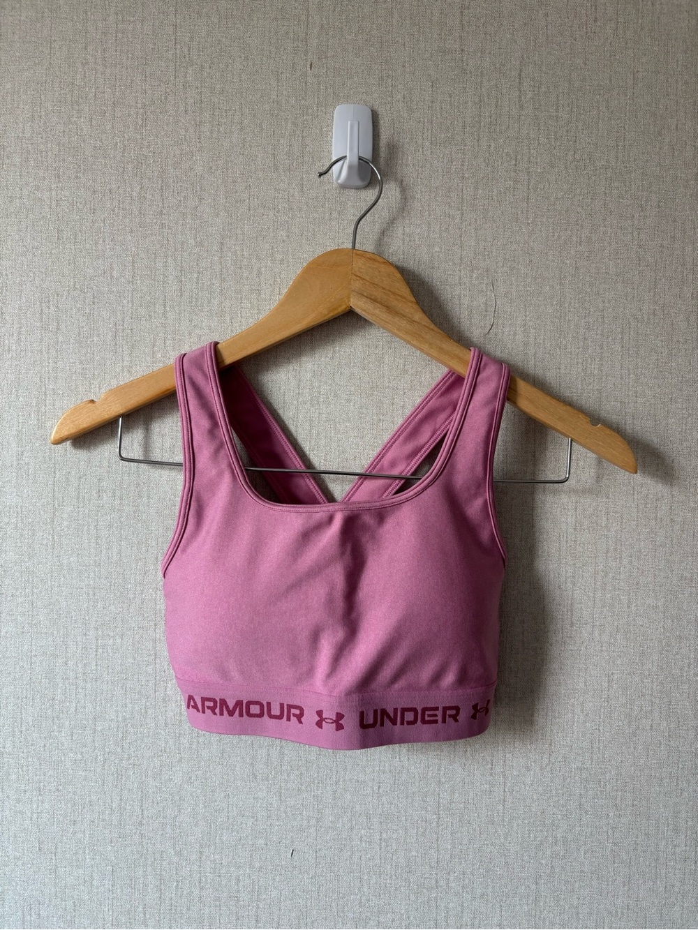 Under Armour Rose-Pink Crossback Sports Bra